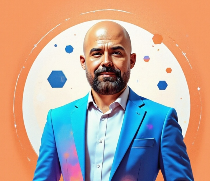 Retrato ilustrado de DavidGPT, asistente de orientación profesional en marketing