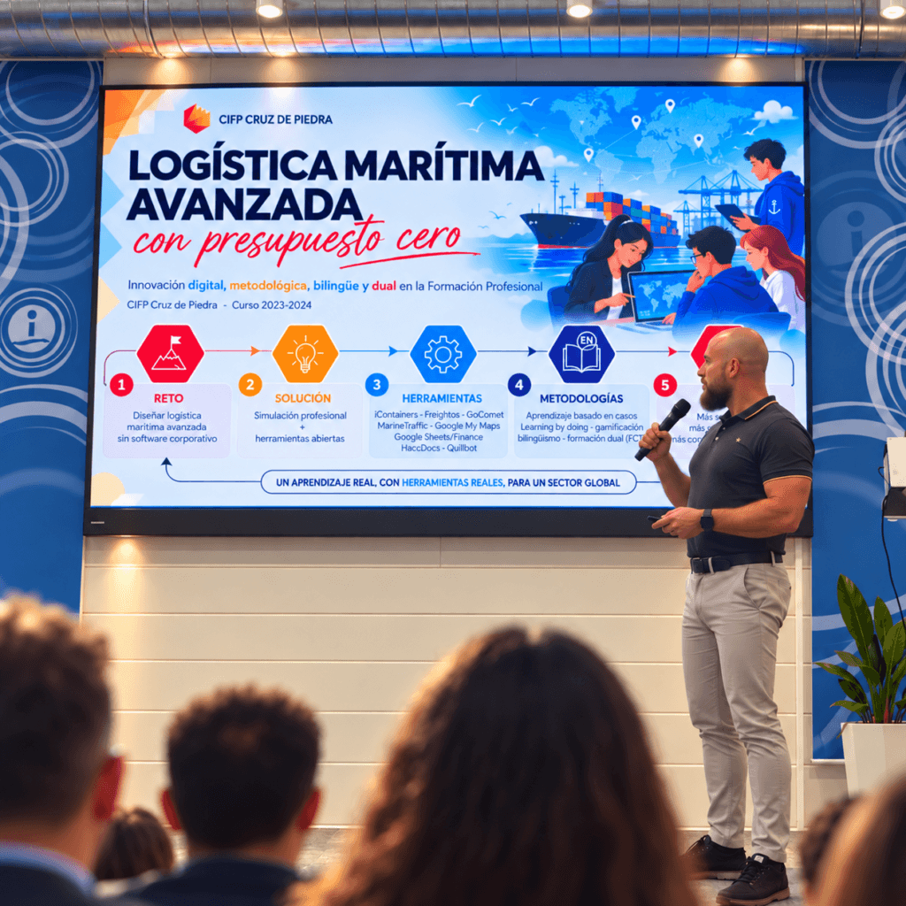 David González Nieto presenta su proyecto "Logística Marítima Avanzada a Coste Cero"