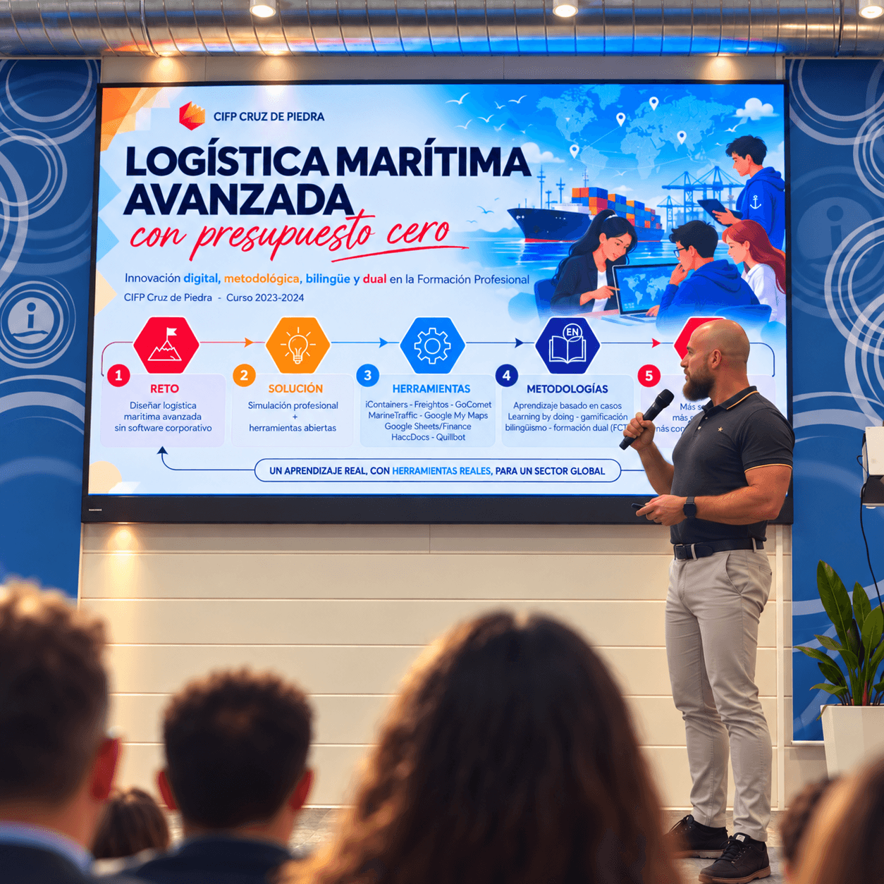 David González Nieto presenta su proyecto "Logística Marítima Avanzada a Coste Cero"